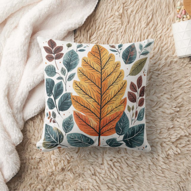 Coussin Verdure Aquarelle Feuilles botaniques (Couverture)