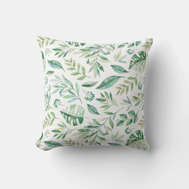 Coussin Verdure botanique Rustique Tropical (Recto)