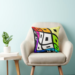 Coussin Vérifiez Wavy Cerveau Penser - Arc-en-ciel