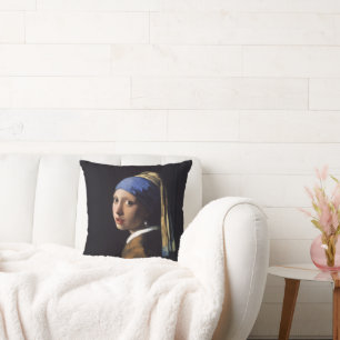 Coussin Vermeer Girl Pearl Élevant Masterpiece Peinture