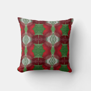 Coussin Verre de mer rouge et vert abstrait