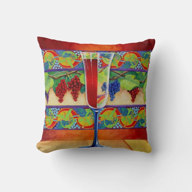 Coussin Verre de vin à moitié plein (Recto)