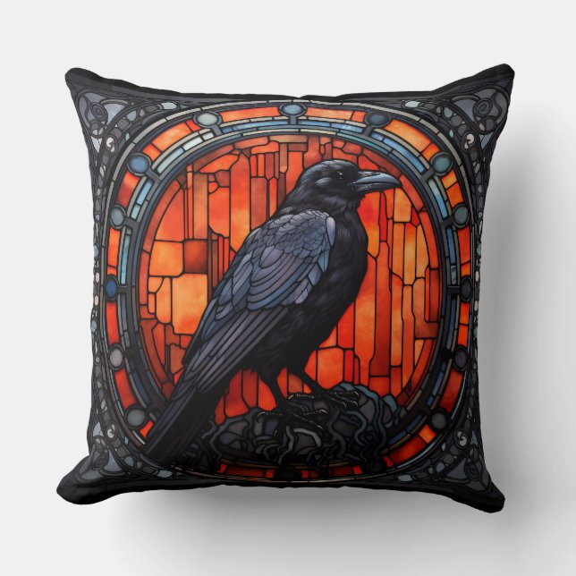 Coussin Verre Éffrayant Raven (Recto)