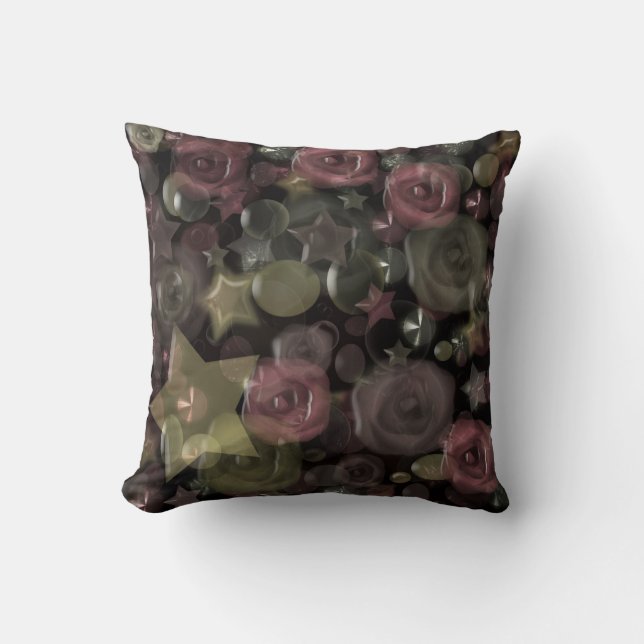 Coussin Verre, étoiles, fleurs carreaux céramique (Recto)