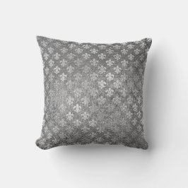 Coussin Verre gris argenté Parties scintillant Fleur de Li