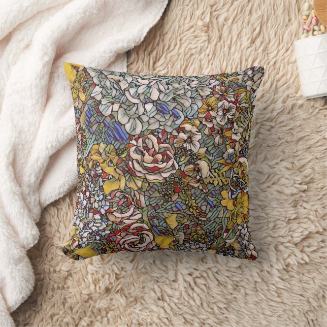 Coussin Verre verni Botanique Floral (Couverture)