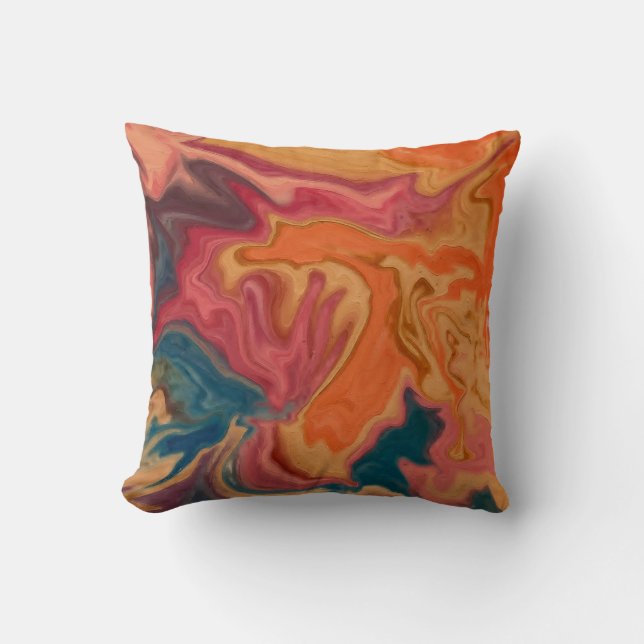 Coussin Verres d'aquarelle coucher de soleil (Recto)