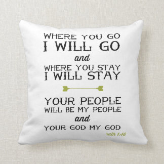 Coussin Vers inspiré de bible du 1:16 % pipe% de Ruth