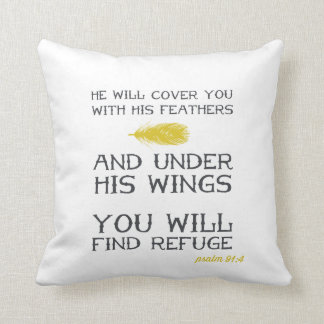 Coussin Vers inspiré de bible du 91:4 % pipe% de psaume
