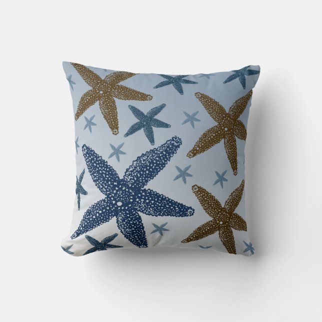 Coussin Vers le bas par les étoiles de mer de mer (Recto)