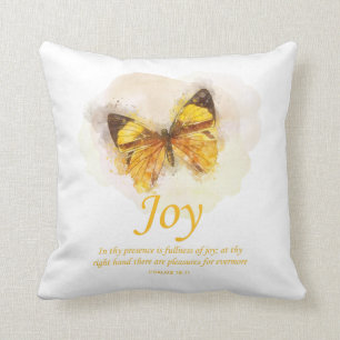 Coussin Verse de la Bible du papillon chrétien féminin :