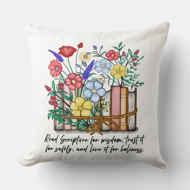 Coussin Verse de la Bible Florale (Recto)