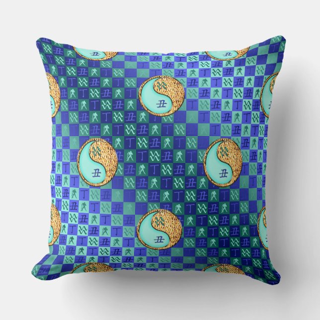 Coussin Verseau & Bœuf de Feu (Recto)