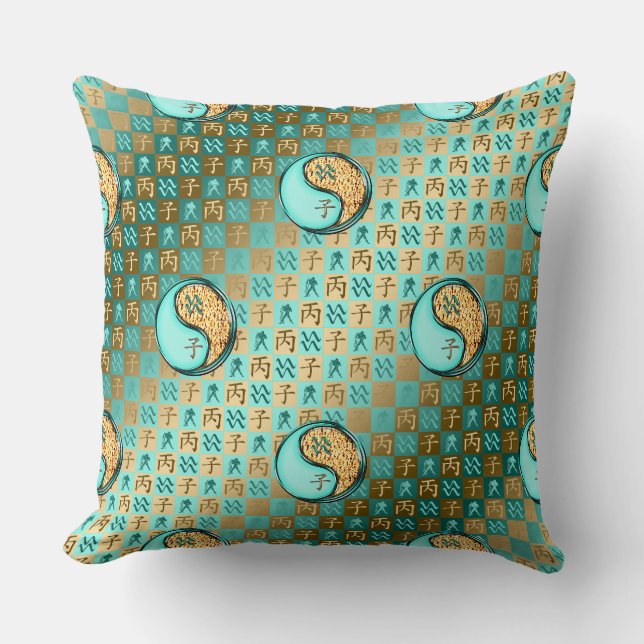 Coussin Verseau & Rat de feu (Recto)