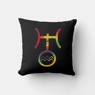 Coussin Verseau Uranus Symbole Planétaire Tie Dye
