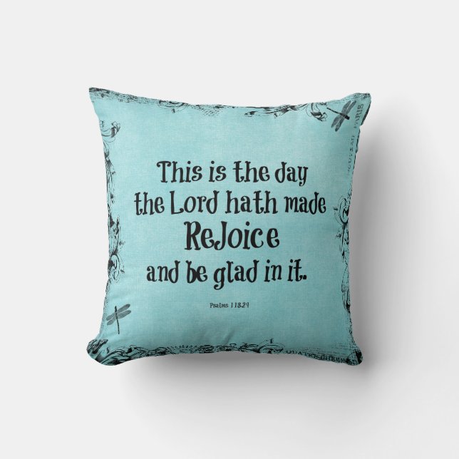 Coussin Verset biblique C'est le jour où le Seigneur a fai (Recto)