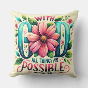 Coussin Verset biblique chrétienne inspirant