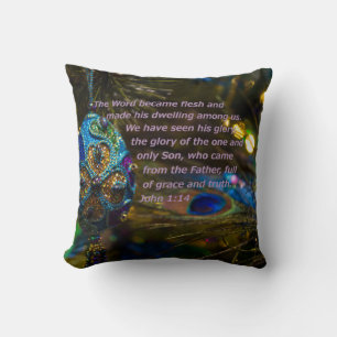 Coussin Verset de la Bible Bleue Victorienne
