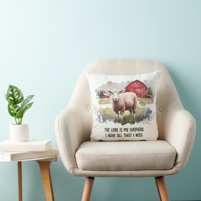 Coussin Verset Religieux Avec Mouton (Chaise)