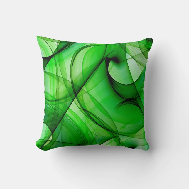 Coussin Vert Abstrait (Recto)
