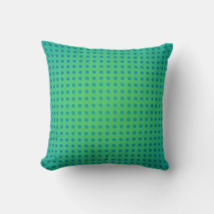 Coussin Vert Aqua Plat perforé à motif Throw Pillow