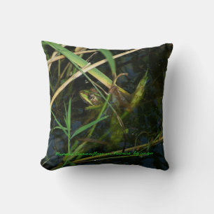 Coussin (vert) avec grenouille mimétique