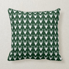 Coussin vert/blanc de cerfs communs blancs à