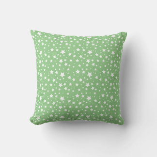 Coussin vert clair avec de minuscules étoiles blan
