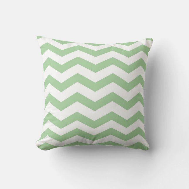Coussin vert clair de Chevron (Recto)