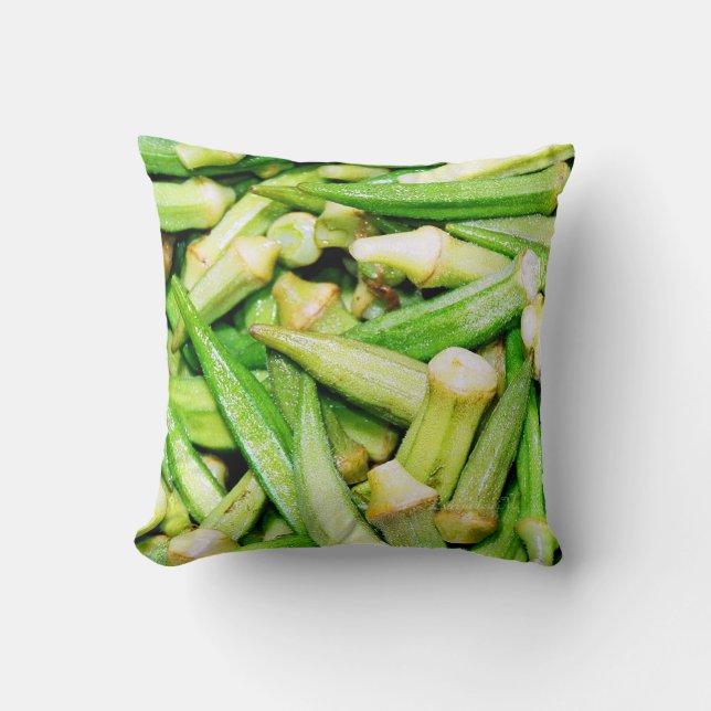 Coussin vert de gombos de légumes (Recto)