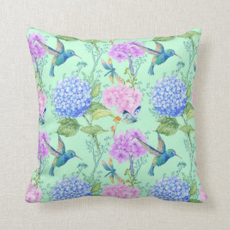 Coussin Vert de menthe de bleu de lavande de colibri