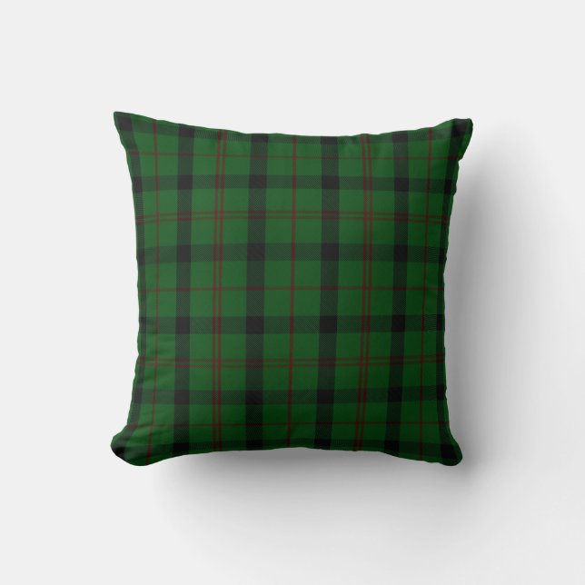Coussin vert de plaid de tartan de Kincaid de clan (Recto)