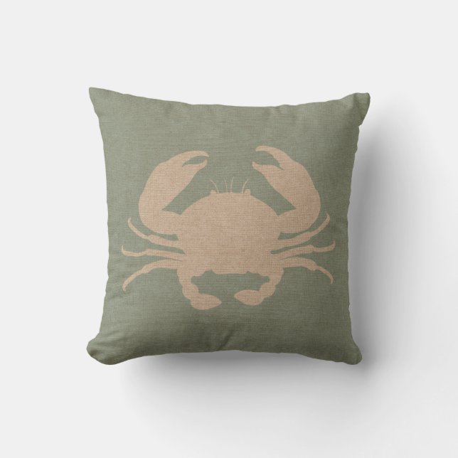 Coussin Vert de Shell Seafoam de crabe (Recto)