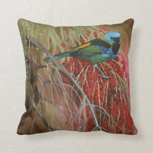 coussin Vert-dirigé de beaux-arts de Tanager