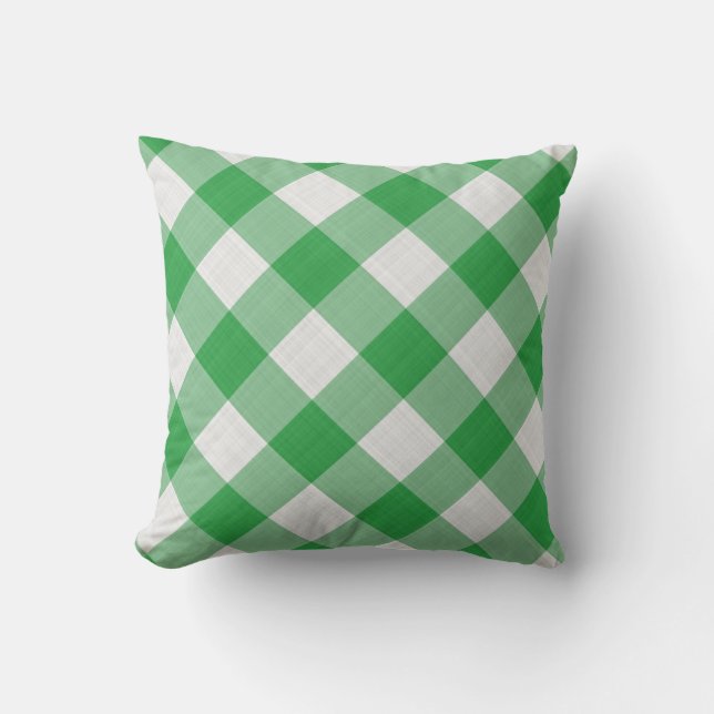 Coussin Vert et blanc En vichy Country Home (Recto)
