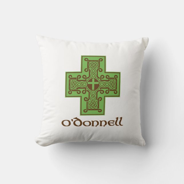 Coussin Vert et brun de logo d'O'Donnell (Recto)