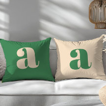 Vert et crème rétro moderne initial 