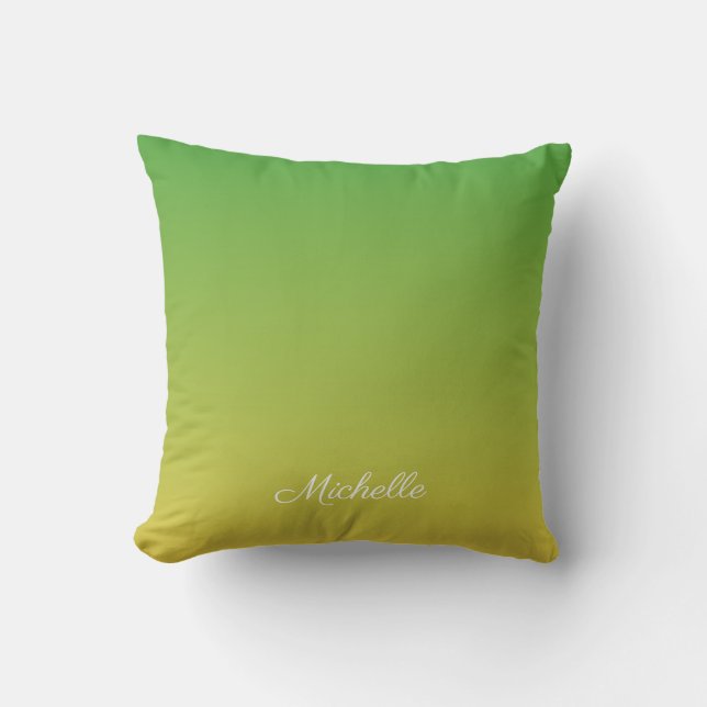 Coussin Vert et jaune foncé personnalisé (Recto)