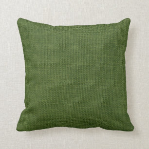 Coussin Vert-foncé simple de toile de jute