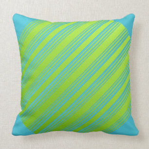 Coussin Vert Lime Et Turquoise