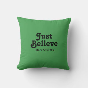 Coussin Vert mignon et noir Croire en Miracles Automne