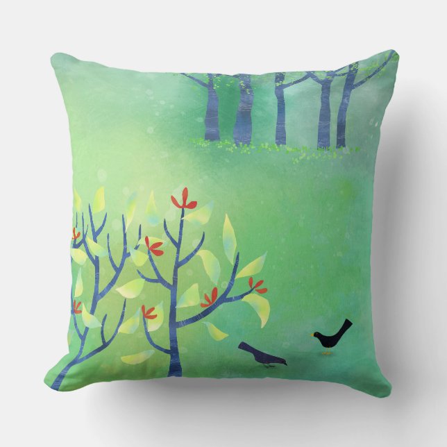 Coussin Vert moderne Abstrait (Recto)
