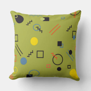 Coussin Vert, moderne, cool, tendance, urbain, Memphis mot