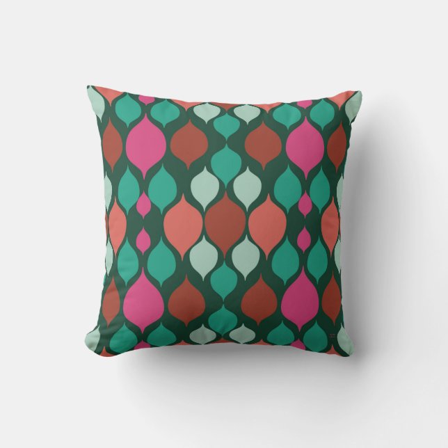 Coussin Vert moderne du milieu du siècle (Recto)
