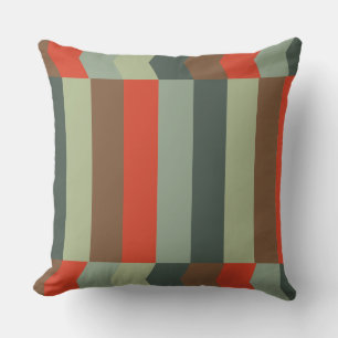 Coussin Vert moderne du milieu du siècle et orange