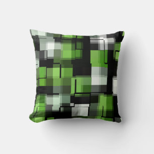 Coussin Vert noir blanc Motif tendance