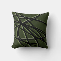 Vert olive et noir Design linéaire Abstrait modern