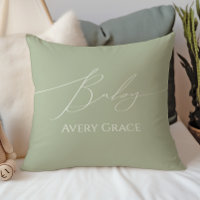 Vert Sauge Fantaisiste Avec Prénom de Bébé