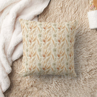 Coussin Vert sauge Terracotta Beige Botanique Bohème Neutr
