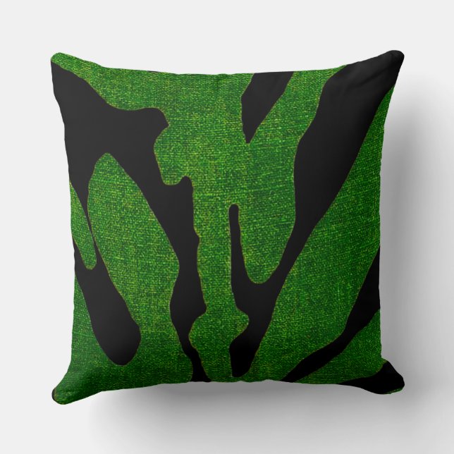 Coussin vert Zebra (Verso)